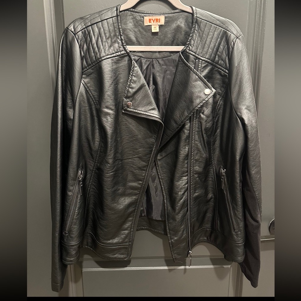 EVRI Women’s Moto Faux Leather Jacket